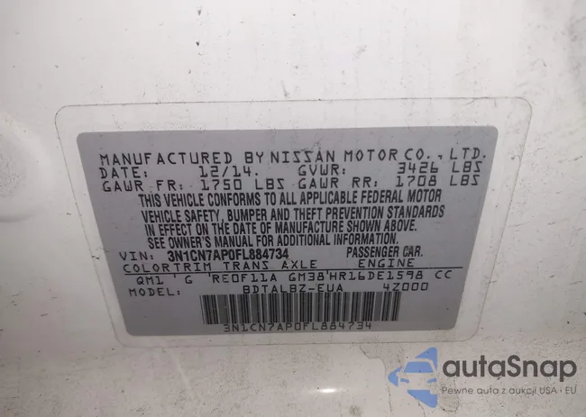 3N1CN7AP0FL884734: 42813616