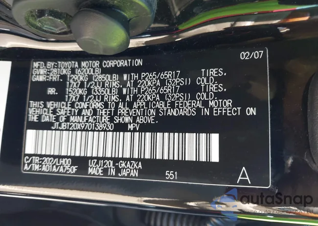 JTJBT20X970138930: 42813626