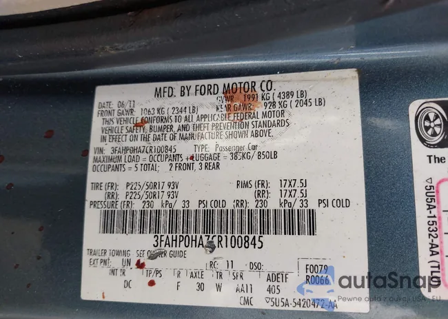 3FAHP0HA7CR100845: 42813847