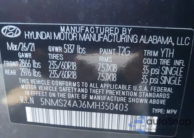 5NMS24AJ6MH350403: 42815349