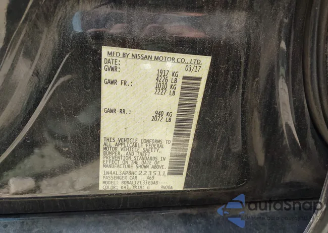 1N4AL3AP8HC223511: 42815467