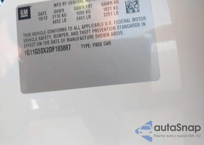 1G11G5SX2DF183887: 42815492