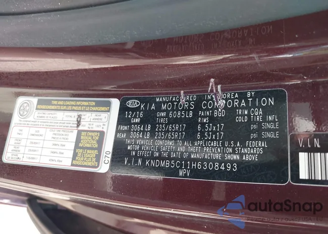 KNDMB5C11H6308493: 42814647