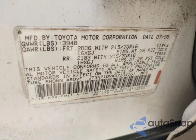 JT3HP10VXW7104161: 42814856