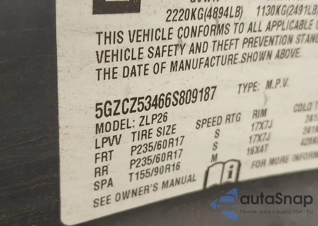 5GZCZ53466S809187: 42814903