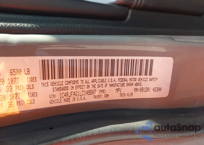 1C4RJFAG1LC149507: 42816003