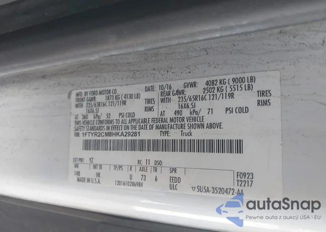 1FTYR2CM8HKA29281: 42816023