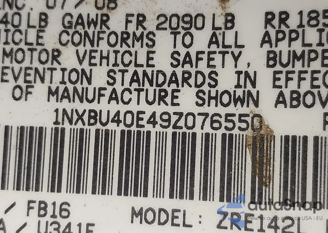 1NXBU40E49Z076550: 42816153