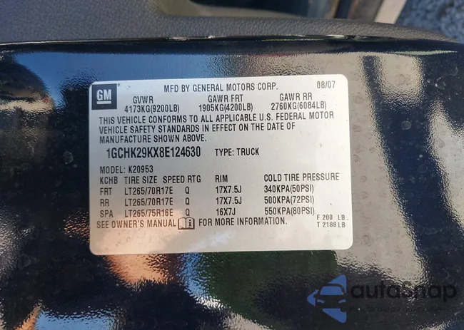 1GCHK29KX8E124630: 42816247