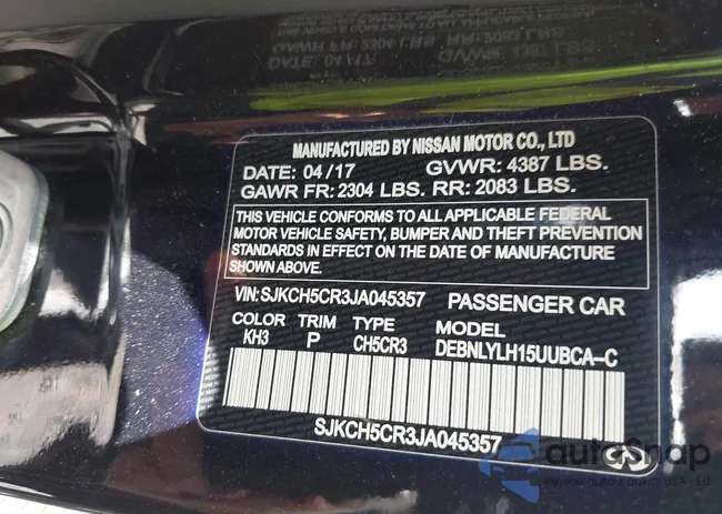 SJKCH5CR3JA045357: 42816282