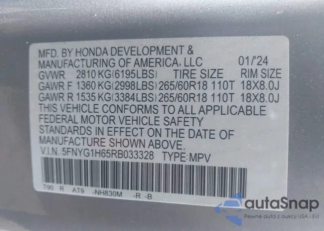 5FNYG1H65RB033328: 42816417