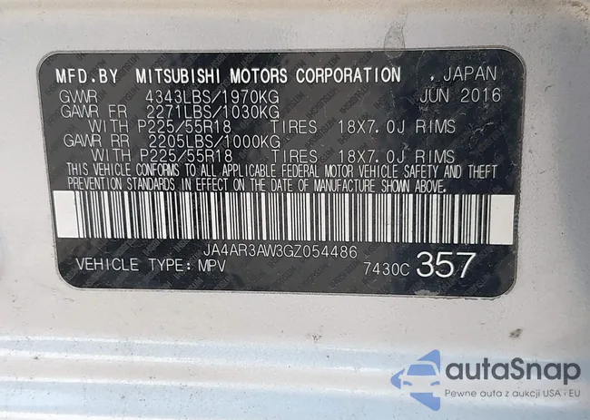 JA4AR3AW3GZ054486: 42815798