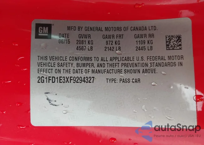 2G1FD1E3XF9294327: 42817000