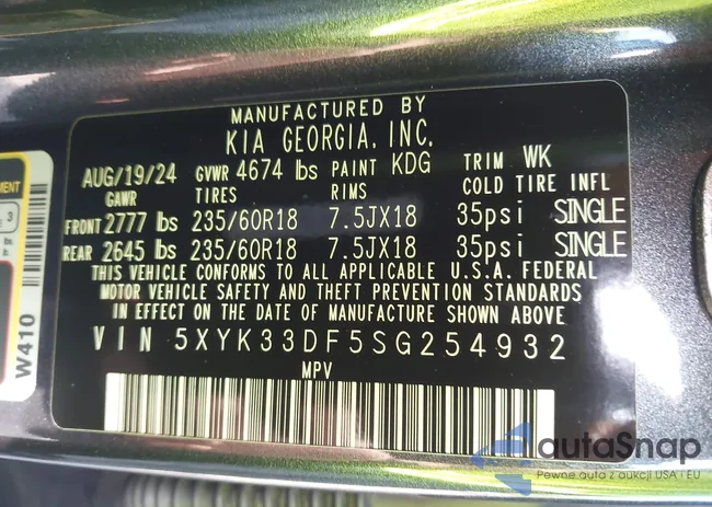 5XYK33DF5SG254932: 42817129