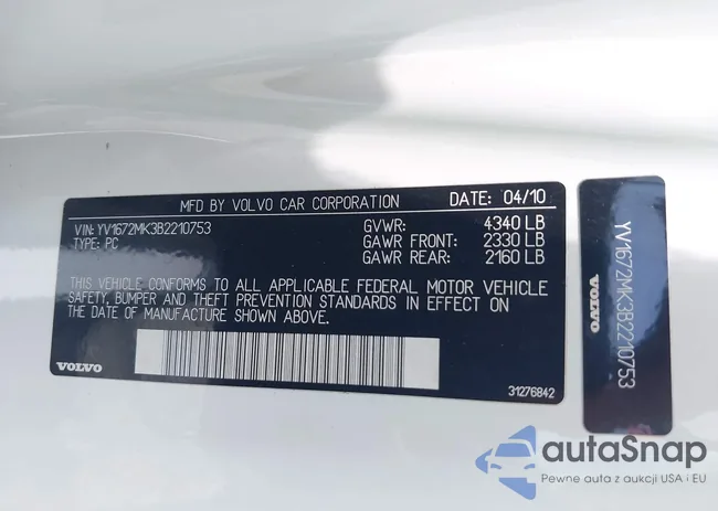 YV1672MK3B2210753: 42817163