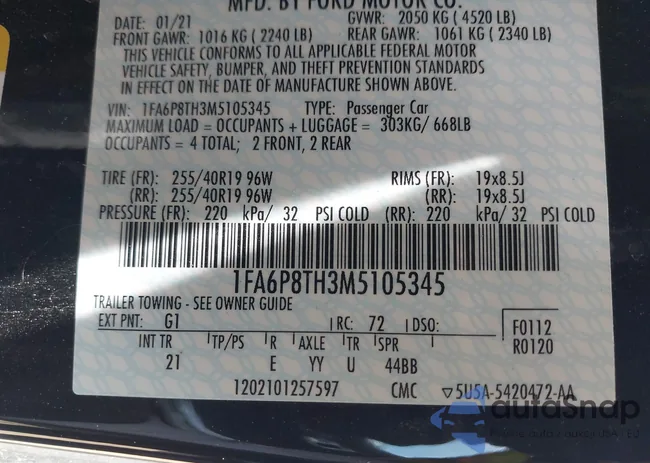 1FA6P8TH3M5105345: 42817189