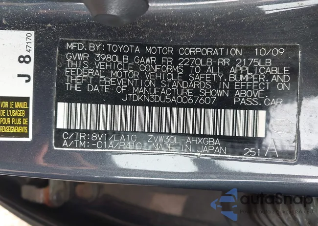 JTDKN3DU5A0067607: 42817232