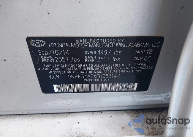 5NPE34AFXFH083147: 42817233