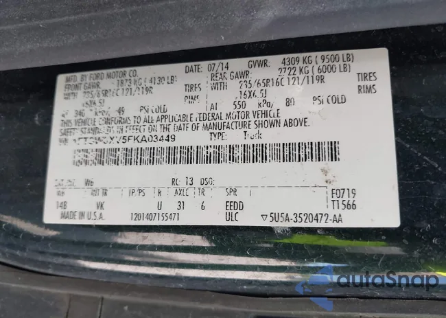 1FTSW3XV5FKA03449: 42817249