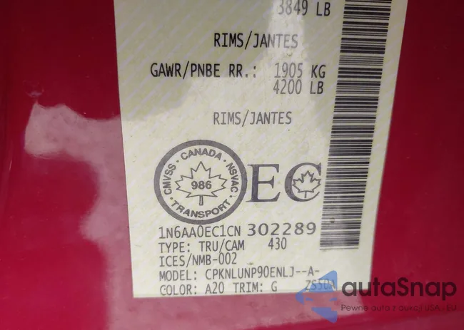 1N6AA0EC1CN302289: 42817383