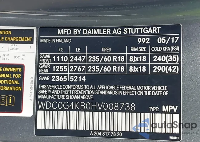 WDC0G4KB0HV008738: 42816631