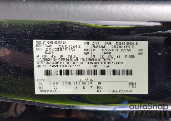 1FT7W2BT0JEB71111: 42816695