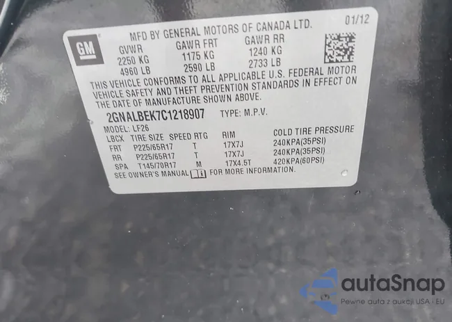 2GNALBEK7C1218907: 42816908