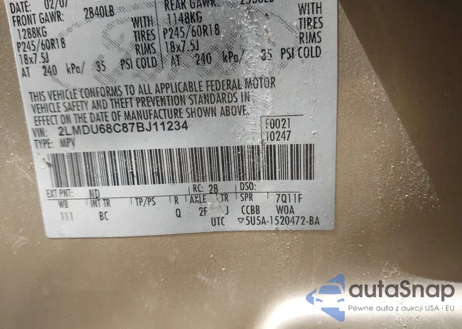 2LMDU68C87BJ11234: 42818012