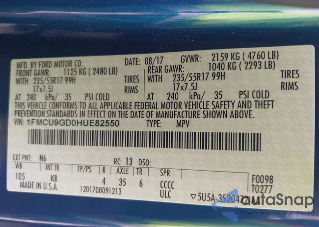 1FMCU9GD0HUE82550: 42818020