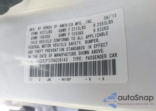 1HGCR2F55DA239143: 42818077