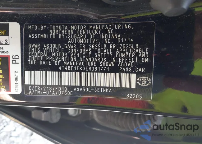 4T4BF1FK3ER381771: 42818298