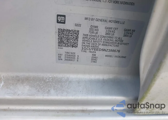 1GCUYEED5NZ198676: 42818342