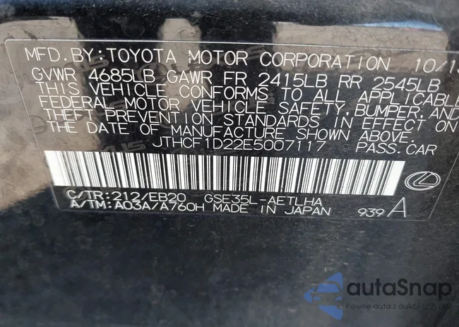 JTHCF1D22E5007117: 42818482