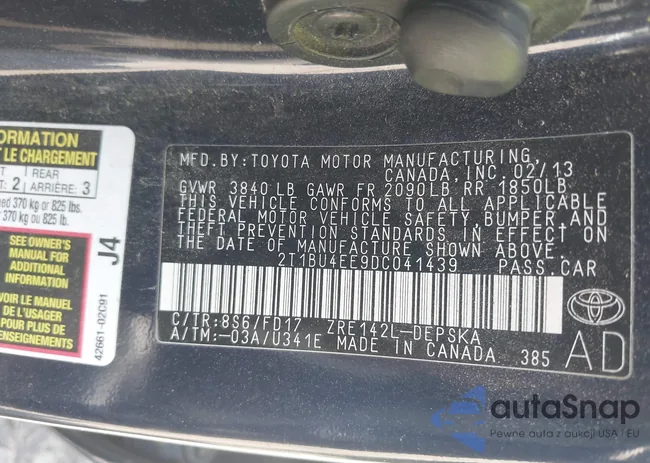 2T1BU4EE9DC041439: 42817710