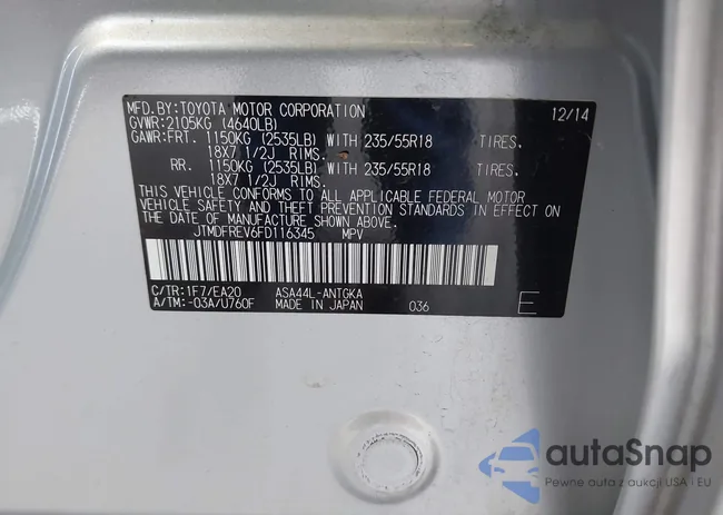 JTMDFREV6FD116345: 42817757