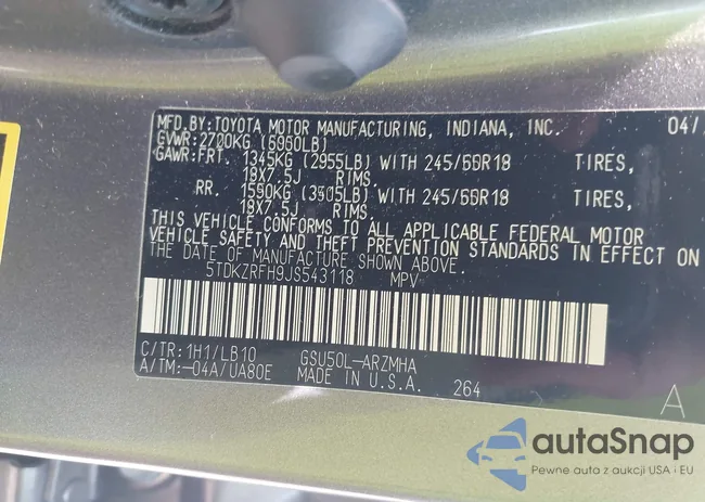 5TDKZRFH9JS543118: 42817867