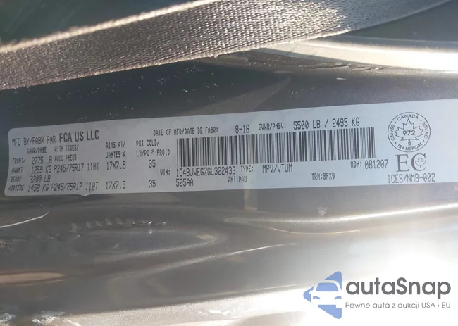 1C4BJWEG7GL322433: 42819157