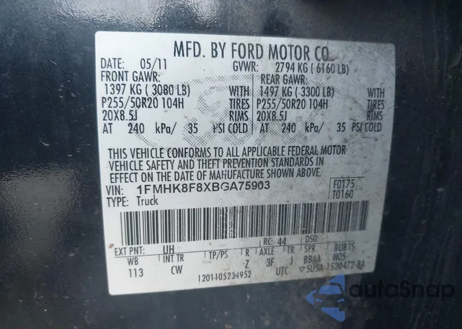 1FMHK8F8XBGA75903: 42819220