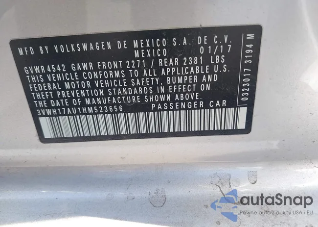 3VWH17AU1HM523656: 42819341