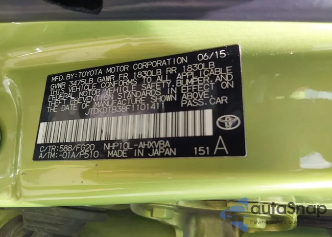 JTDKDTB38F1101411: 42818565