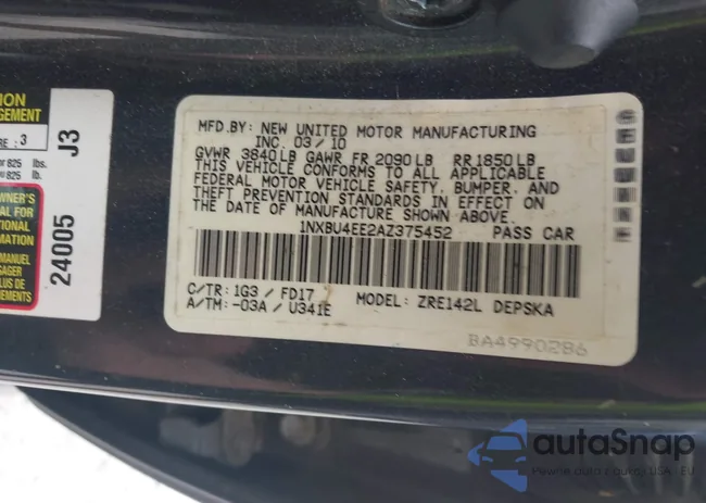 1NXBU4EE2AZ375452: 42819993