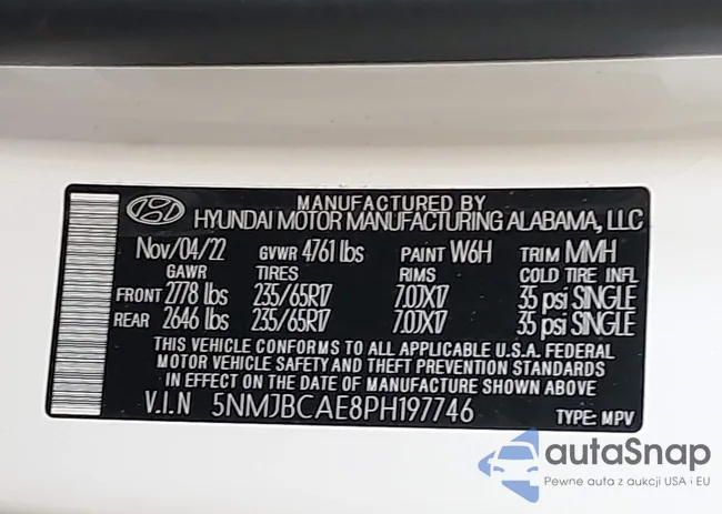 5NMJBCAE8PH197746: 42820129