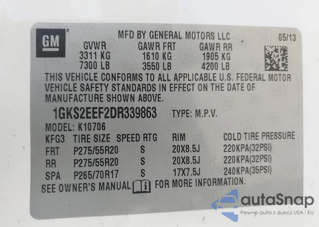 1GKS2EEF2DR339863: 42820130