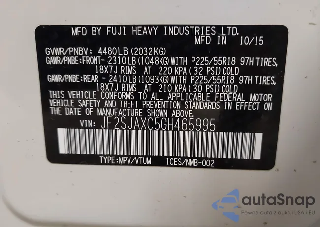 JF2SJAXC5GH465995: 42820217
