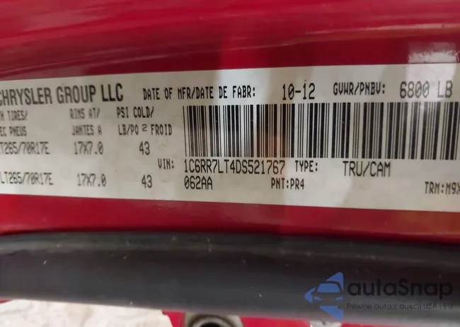 1C6RR7LT4DS521767: 42820233