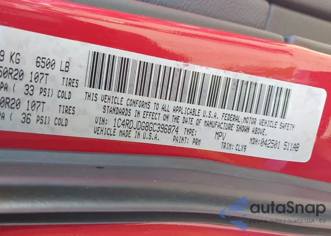 1C4RDJDG8GC396874: 42819536