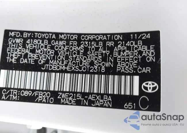 JTDBDMHEXSJ012318: 42819569