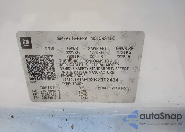 1GCUYGED2KZ102414: 42819711