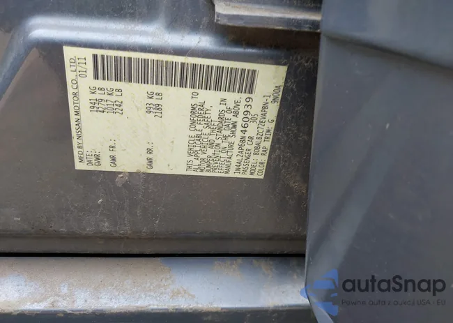 1N4AL2AP6BN460939: 42820926