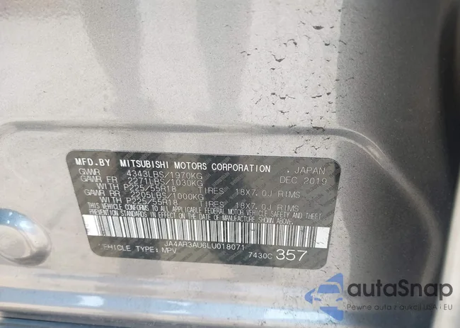 JA4AR3AU6LU018071: 42821106